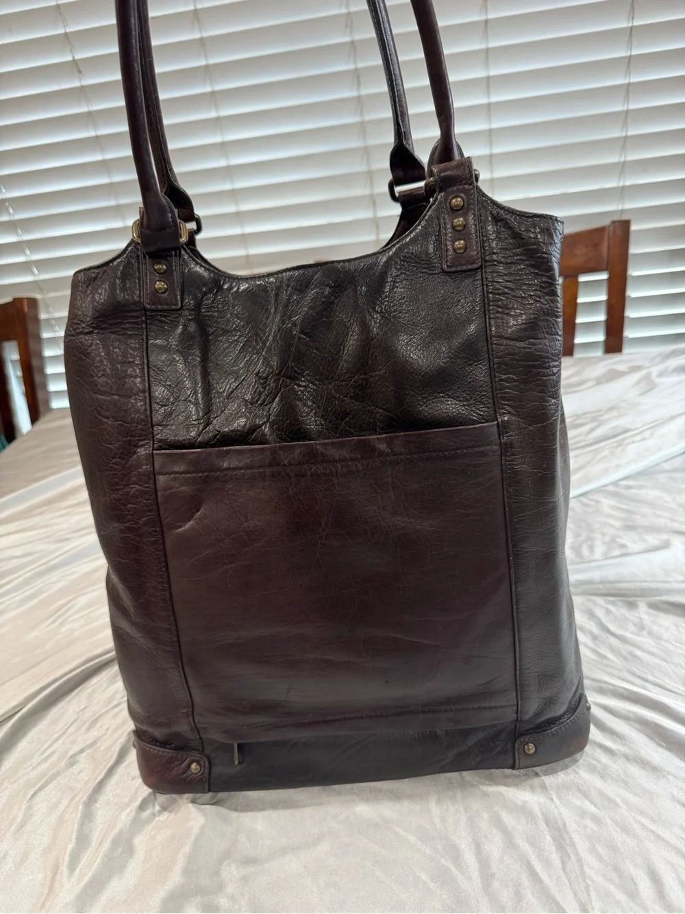 SOLO Brown Leather Laptop Business Tote Shoulder Bag